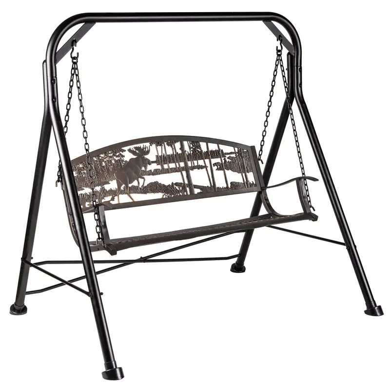 Moose & Bear Wildlife Swing – Outdoor Rustic Decor