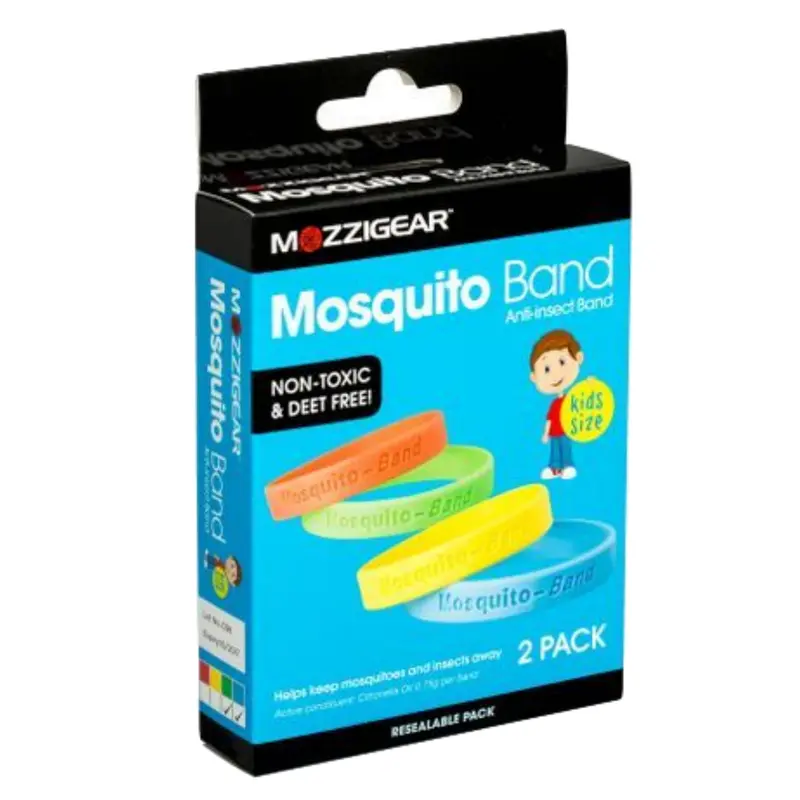 Mozzigear Kids’ DEET-Free Mosquito Repellent Wristbands – 2-Pack, Non-Toxic Formula