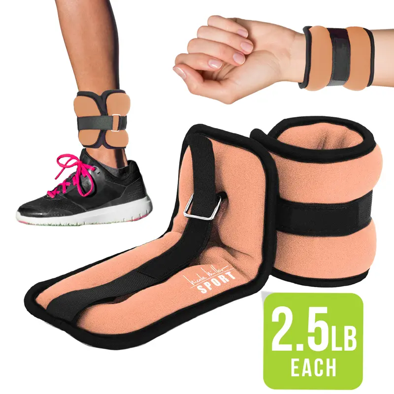 Nicole Miller Sport 5-Pound Adjustable Ankle and Wrist Weights Set