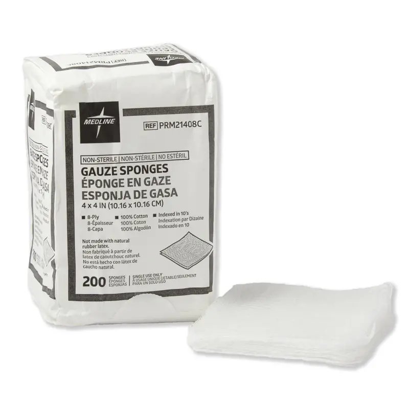 Nonsterile 8-Ply Gauze Sponges — 4″ x 4″, Value Pack (4000)