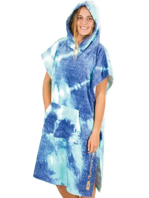Ocean & Earth Women’s Tie-Dye Hooded Poncho for Beach & Travel