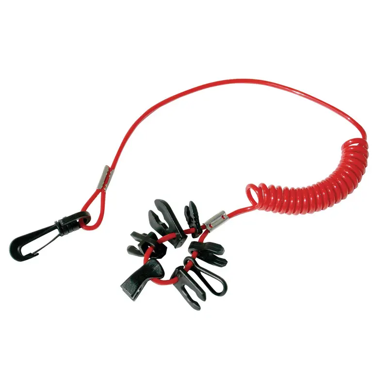 Outboard Engine Kill Switch Keys with Integrated Lanyard