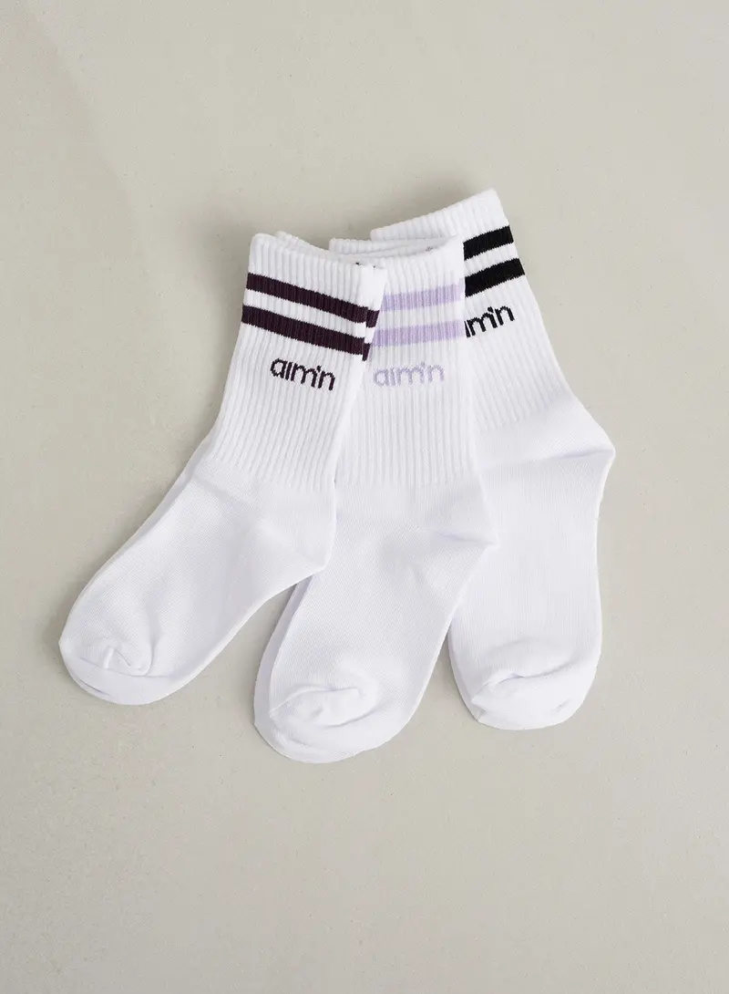 Pale Lavender Youth Aim High Athletic Socks (3-Pack)