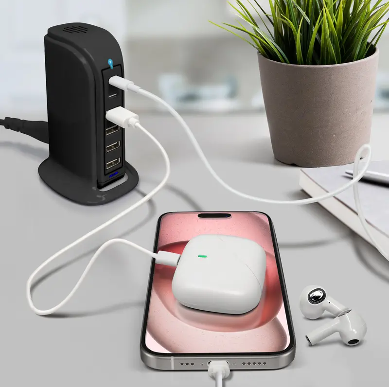 PowerUp PD Power Tower Charging Station – Black Multi-Port Hub