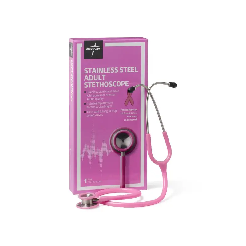 Premium Stainless Steel Adult Stethoscope – Pink Finish