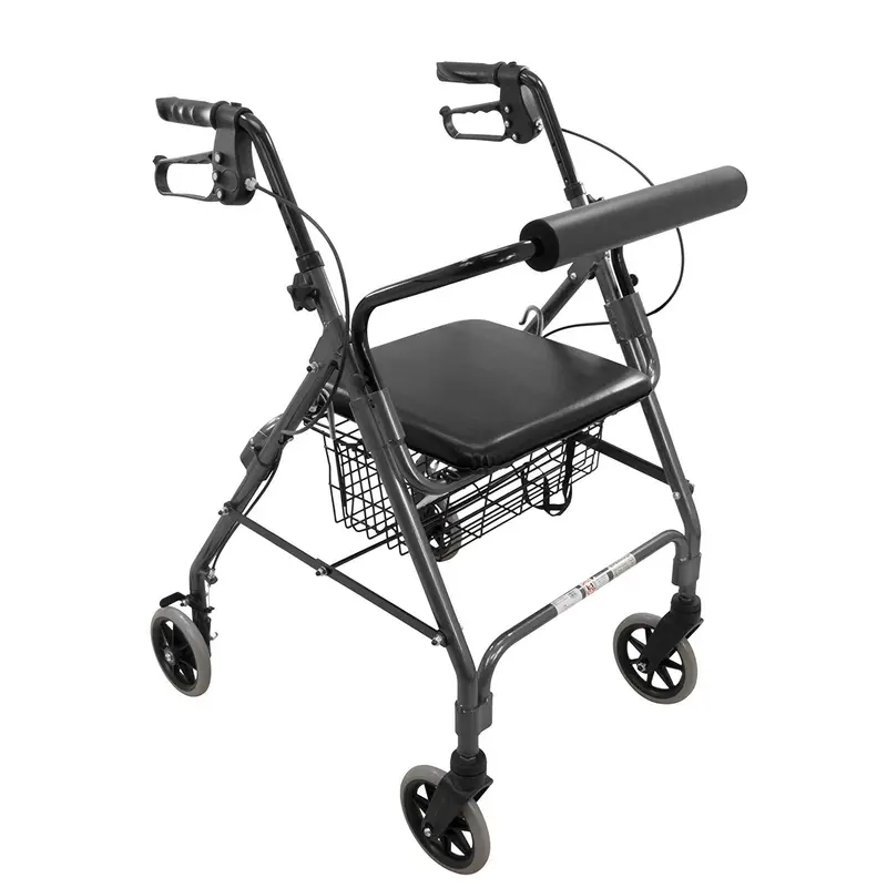 ProBasics Aluminum Rollator – Compact 6″ Wheel Design, Black (1 Unit)