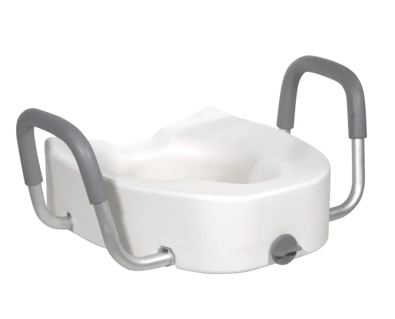 Raised Toilet Seat with Padded Armrests – Ergonomic Support & Comfort