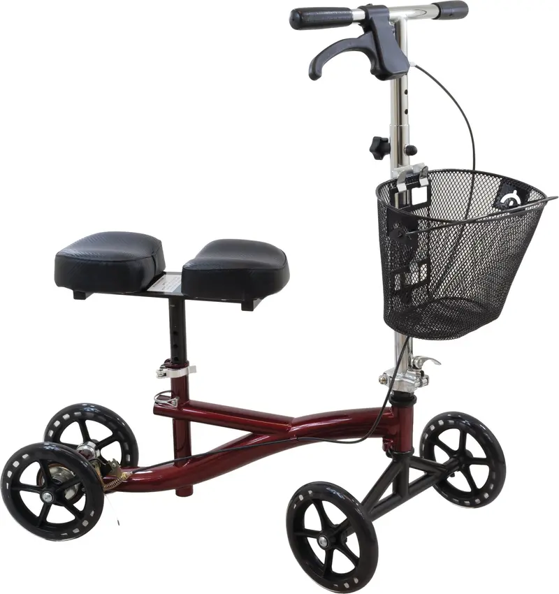 Roscoe Burgundy Knee Scooter – Adjustable Height Knee Walker (1 Unit)
