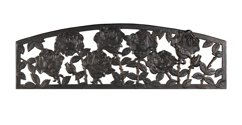 Rose-Embellished Outdoor Glider Bench