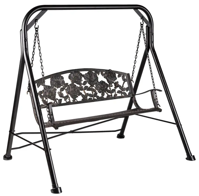 Rose Garden Swing – Outdoor Floral Seating