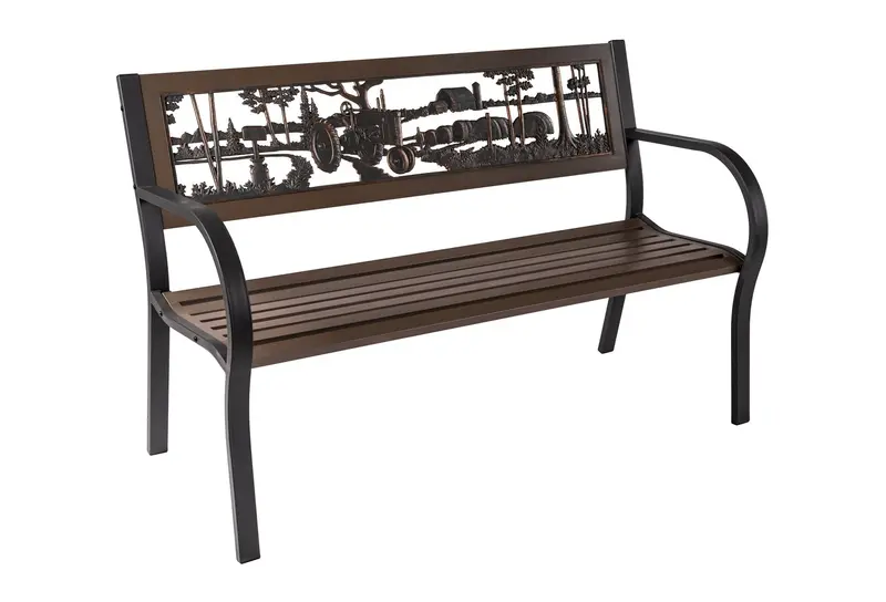 Rustic Farmhouse-Style Steel Tube Bench