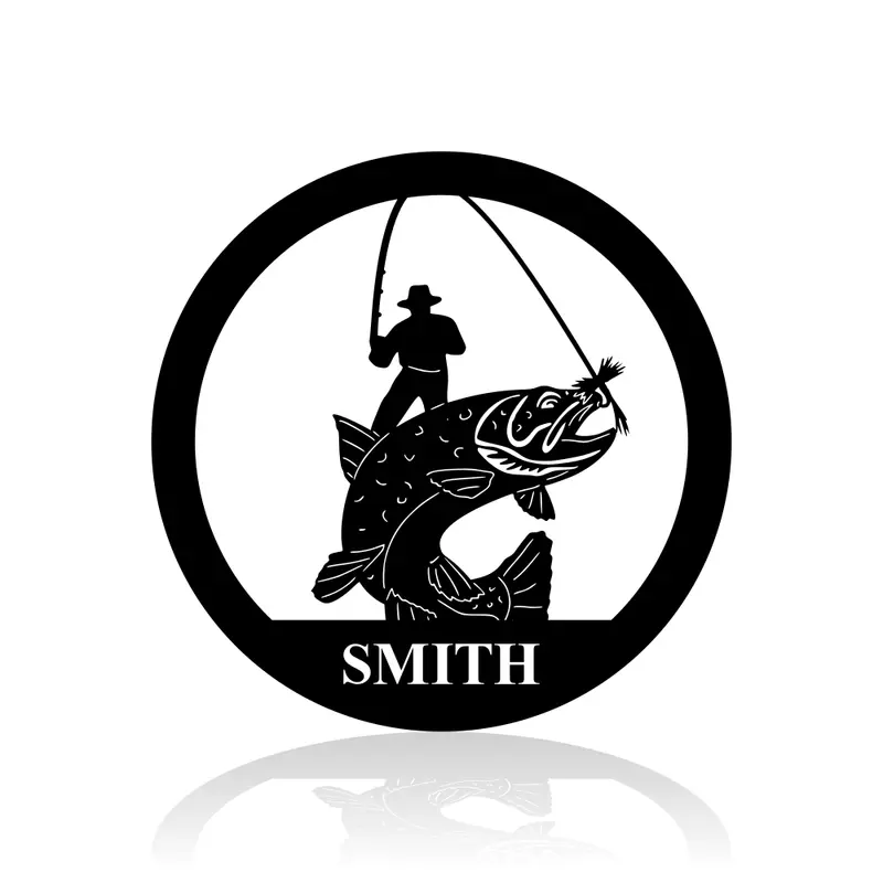 Salmon Fishing Monogram Design