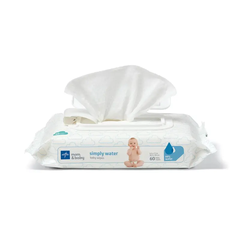 Simply Water Fragrance-Free Wet Wipes – 60 Count Pack (12-Pack Case)