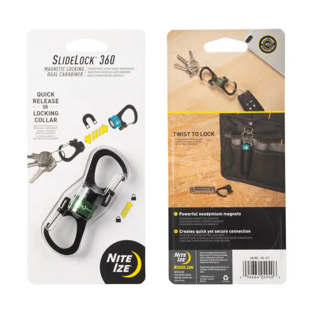 SlideLock 360 Dual Magnetic Carabiner with Rotating Lock