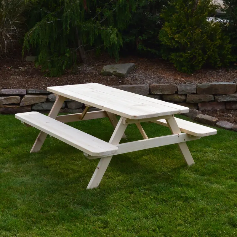 Spruce Economy Picnic Table with Fixed Benches – 4ft to 8ft Sizes