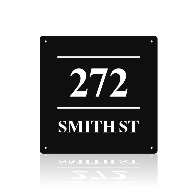 Square Metal Address Plaque