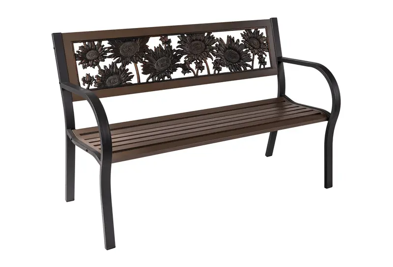 Sunflower-Inspired Two-Tone Steel Tube Bench
