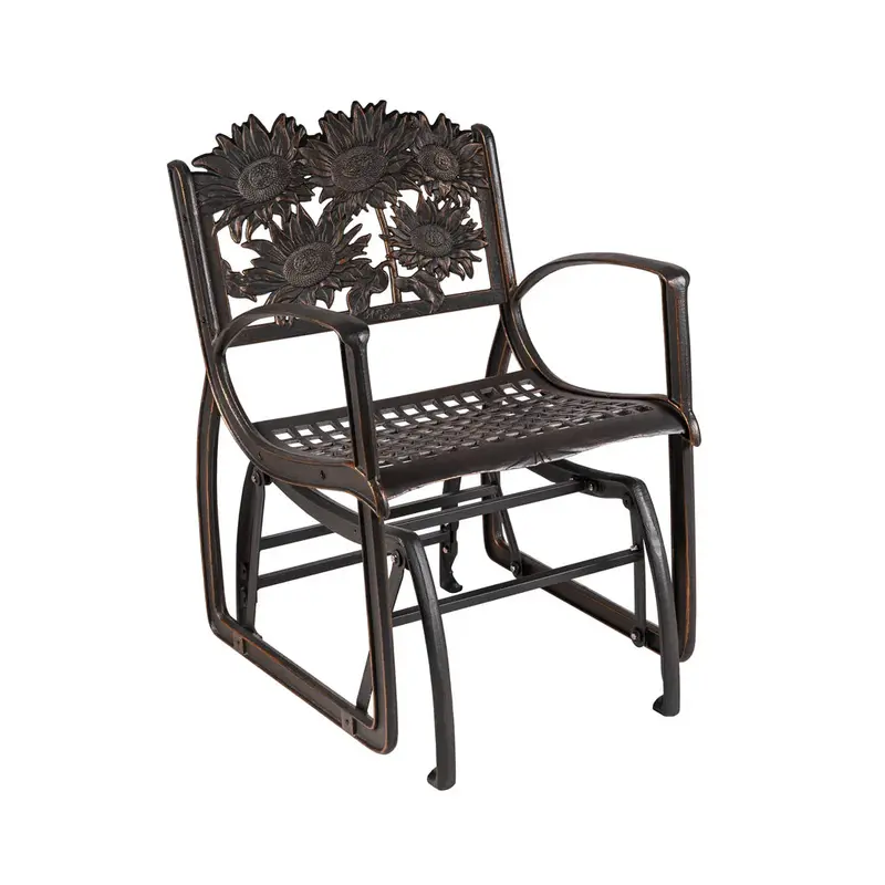 Sunflower-Print Outdoor Glider Chair