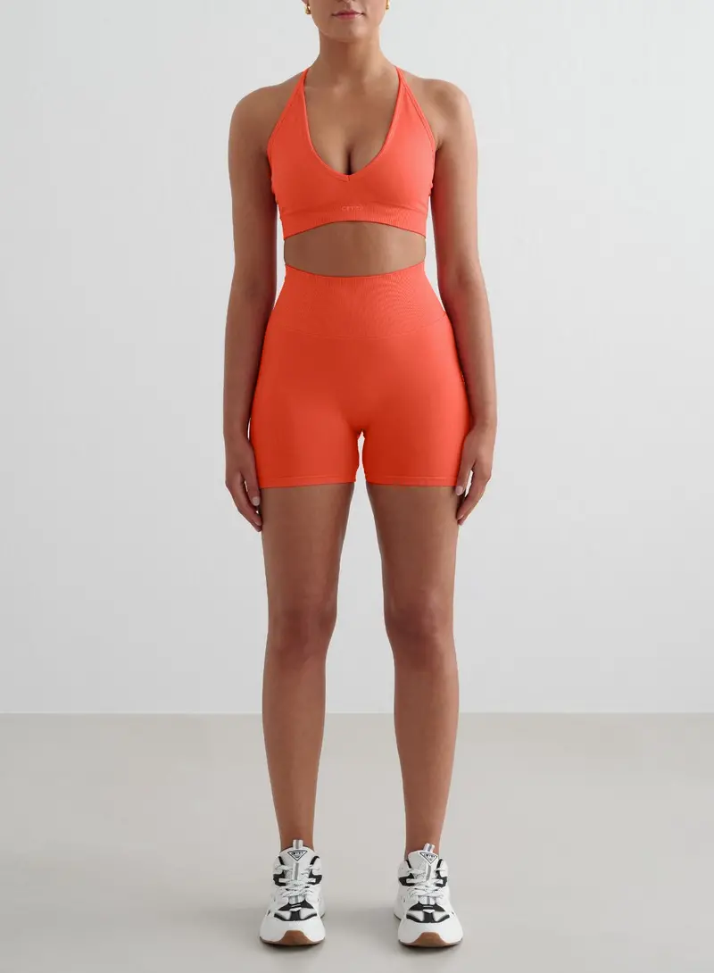 Tangerine Shape Seamless Hotpants + Cross-Back Sports Bra Set