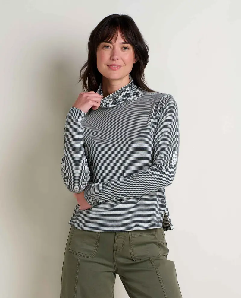 Toad & Co Maisey Turtleneck Top for Women – Long Sleeve Ribbed Organic Knit