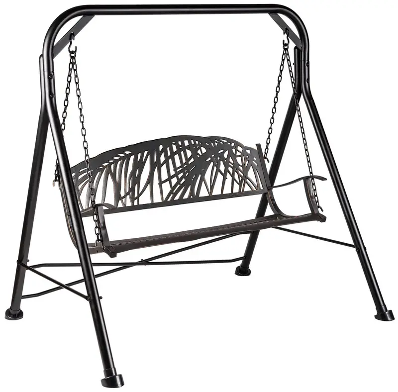 Tropical Palm Leaf Swing – Outdoor Patio Accent
