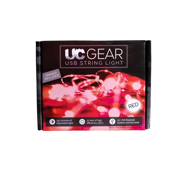 UC Gear 32-Foot Red LED String Lights