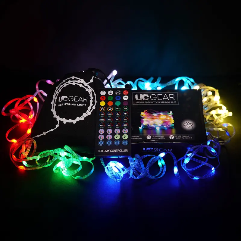 UC Gear 34-Foot Multi-Color LED String Lights with Remote Control