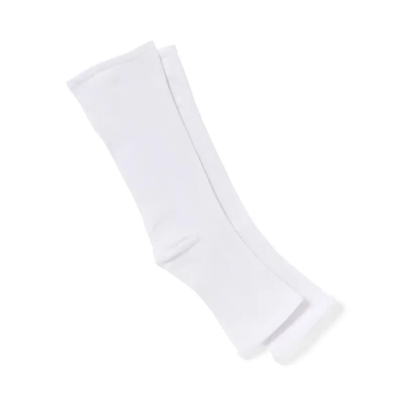 Universal-Fit Compression Leg Sleeve – White, Sold as Pair