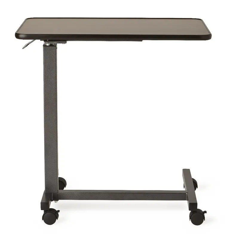 Walnut-Finish Economy Overbed Table for Hospital or Home Use
