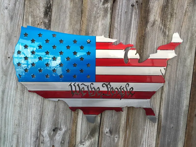 ‘We The People’ USA Map Flag Art