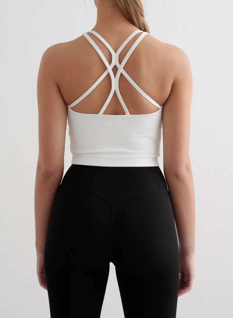 White Strappy Sculpting Bralette with Light Support