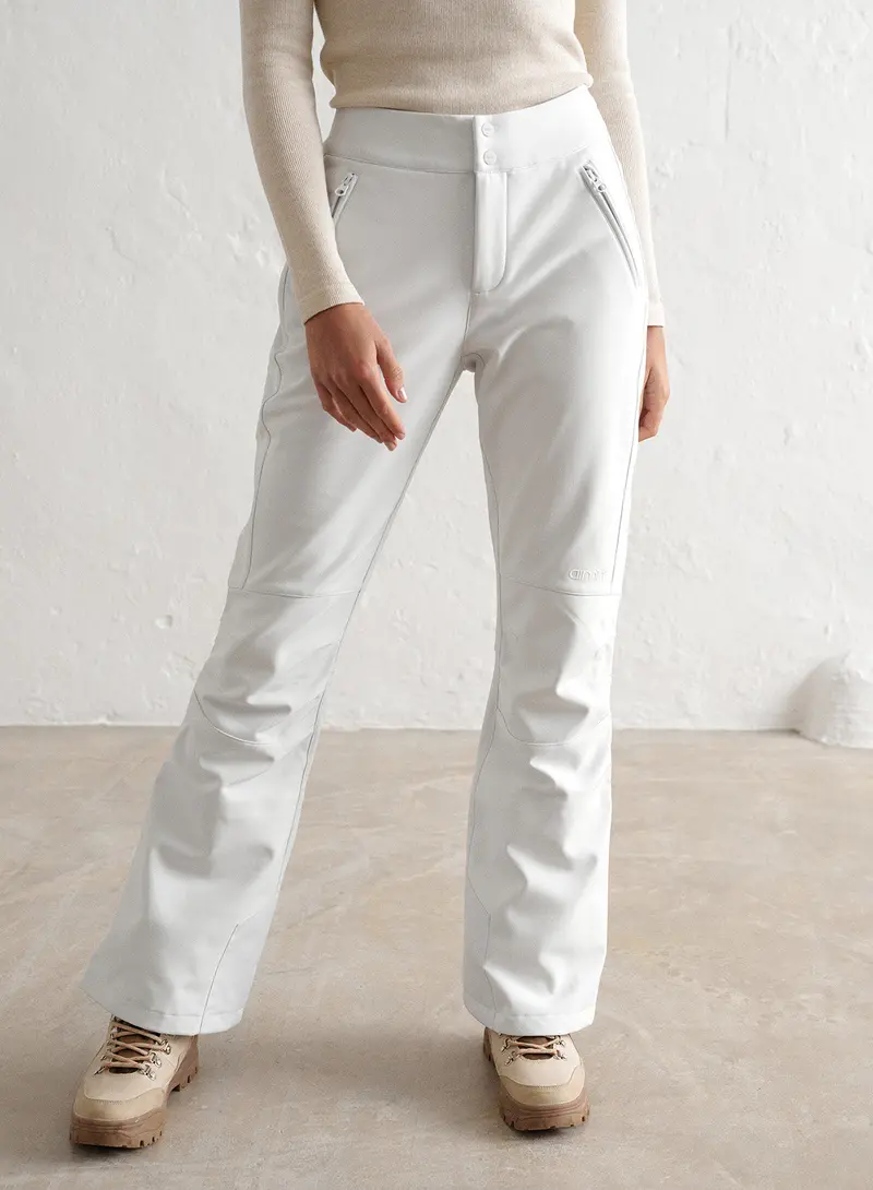 White Thermal Stretch Leggings for All-Day Warmth