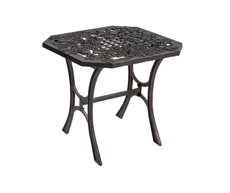 Wildflower-Inspired Outdoor End Table – Decorative Patio Side Table