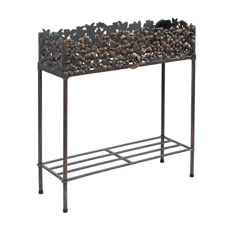 Wildflower-Themed Outdoor Flower Box Stand – Natural Garden Aesthetic