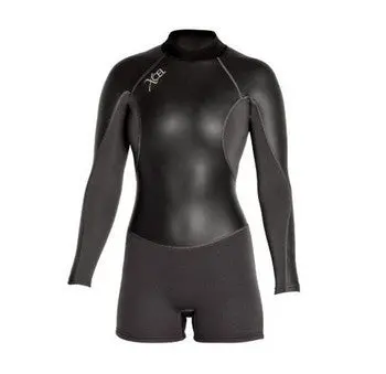 Xcel Girls’ 2/2mm Smoothskin Bamboo Long-Sleeve Springsuit – Eco-Friendly Wetsuit Top