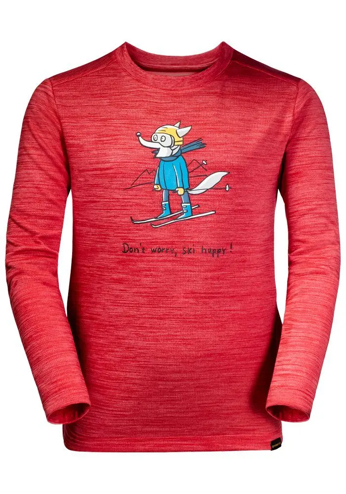Youth Wolf Graphic Long-Sleeve Ski Base Layer Top
